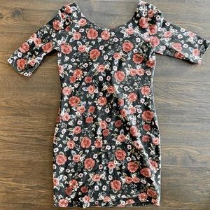 Floral bodycon casual dress
